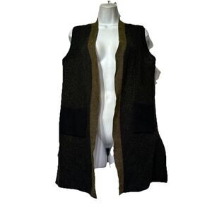 oriana italy green wool vest Size L